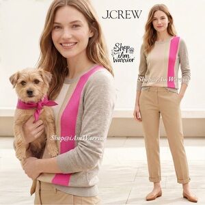 J.Crew spring color-block stripe fine merino wool crewneck sweater *iamwarrior